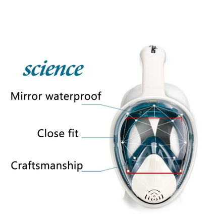 COPOZZ Snorkeling Mask Full Dry Snorkel Swimming Equipment, Size: S(White Blue)-garmade.com
