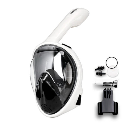 COPOZZ Snorkeling Mask Full Dry Snorkel Swimming Equipment, Size: L(Black White)-garmade.com