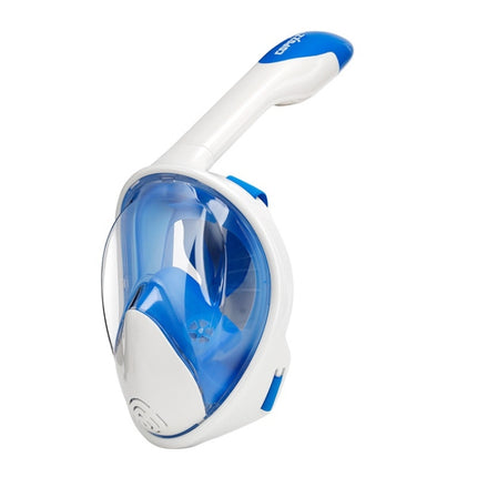 COPOZZ Snorkeling Mask Full Dry Snorkel Swimming Equipment, Size: L(White Blue)-garmade.com