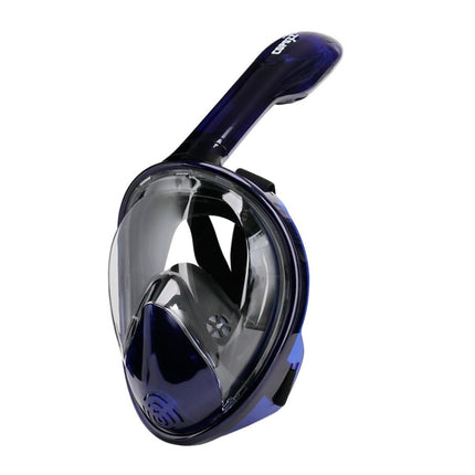COPOZZ Snorkeling Mask Full Dry Snorkel Swimming Equipment, Size: L(Transparent Blue Black)-garmade.com