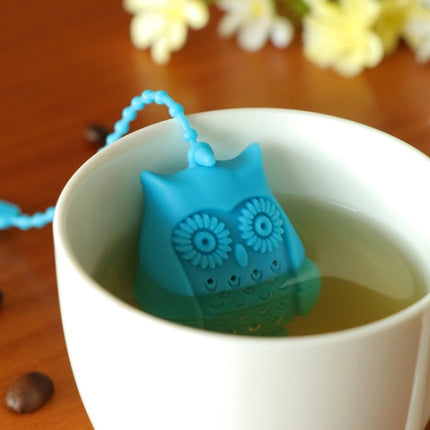2PCS Creative Cute Owl Tea Strainer Tea Bags Food Grade Silicone Tea Infuser Filter(Red)-garmade.com