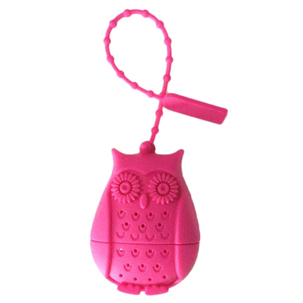 2PCS Creative Cute Owl Tea Strainer Tea Bags Food Grade Silicone Tea Infuser Filter(Rose Red)-garmade.com