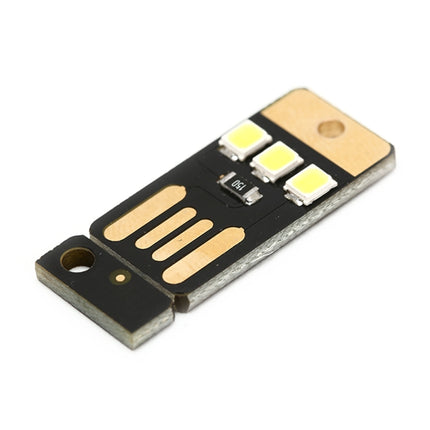 10 PCS Mini Pocket Card USB Power Keychain LED Night Light(Black)-garmade.com