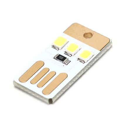 10 PCS Mini Pocket Card USB Power Keychain LED Night Light(White)-garmade.com