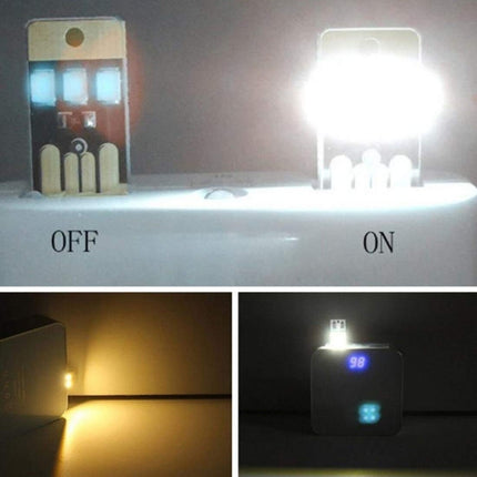 10 PCS Mini Pocket Card USB Power Keychain LED Night Light(White)-garmade.com