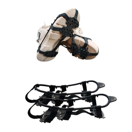 5 Pairs Outdoor 24-Tooth Reinforced Crampons Non-Slip Shoe Covers Snow Claws Winter Hiking Shoes Spikes Chain, Size: M (32-39)-garmade.com