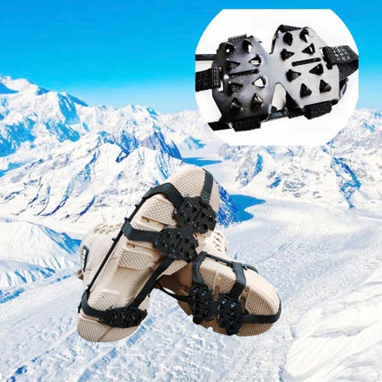 5 Pairs Outdoor 24-Tooth Reinforced Crampons Non-Slip Shoe Covers Snow Claws Winter Hiking Shoes Spikes Chain, Size: M (32-39)-garmade.com