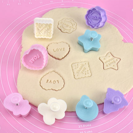 5 Sets Three-Dimensional Fondant Biscuit Embossing Mold Push-Type Cake Mold Random Style Delivery-garmade.com