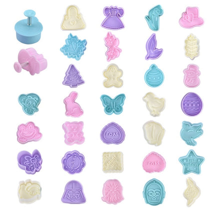 5 Sets Three-Dimensional Fondant Biscuit Embossing Mold Push-Type Cake Mold Random Style Delivery-garmade.com