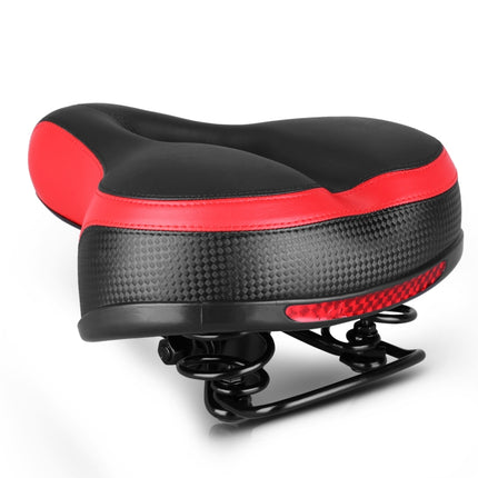 Reflective Spring Saddle Mountain Bike Seat Bicycle Seat Bicycle Seat(Black Red)-garmade.com