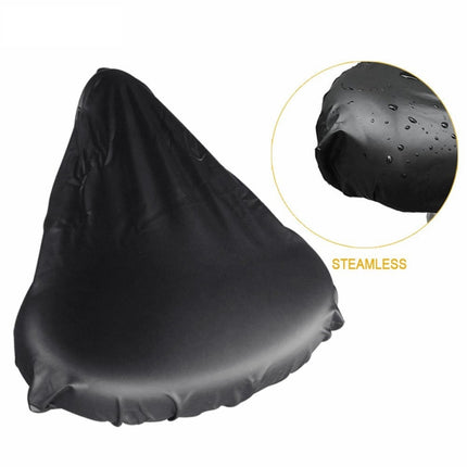 10 PCS Bicycle Saddle Waterproof Cover Bicycle Seat PVC Waterproof Seat Cover Hot Pressed Rain Cover, Size: Small(Black)-garmade.com