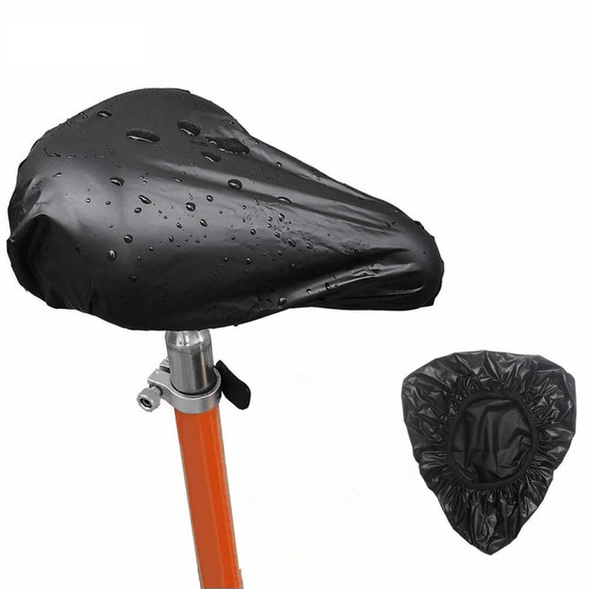 10 PCS Bicycle Saddle Waterproof Cover Bicycle Seat PVC Waterproof Seat Cover Hot Pressed Rain Cover, Size: Large(Black)-garmade.com