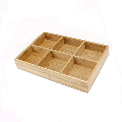 Hot Pot Bamboo Plate Compartmental Platter Vegetable Wood Tray Set Six Grid Plate-garmade.com