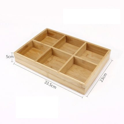 Hot Pot Bamboo Plate Compartmental Platter Vegetable Wood Tray Set Six Grid Plate-garmade.com