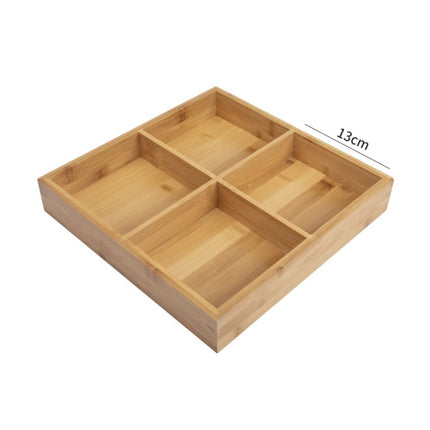 Hot Pot Bamboo Plate Compartmental Platter Vegetable Wood Tray Set Large Four Grid Bamboo Plate-garmade.com