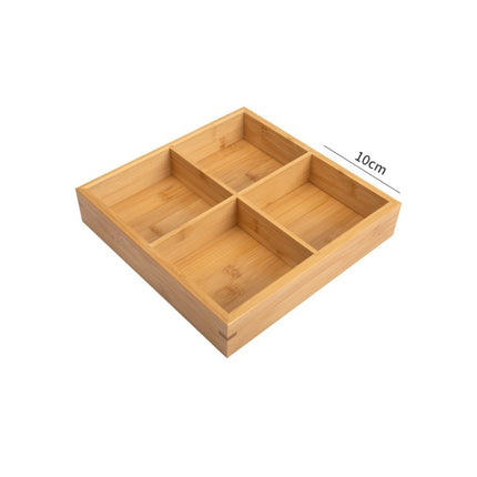 Hot Pot Bamboo Plate Compartmental Platter Vegetable Wood Tray Set Small Four Grid Bamboo Plate-garmade.com