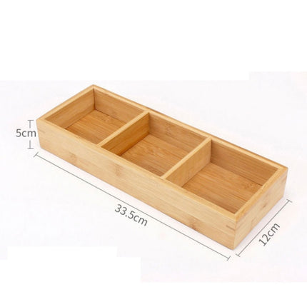 Hot Pot Bamboo Plate Compartmental Platter Vegetable Wood Tray Set Three Grid Bamboo Plate-garmade.com