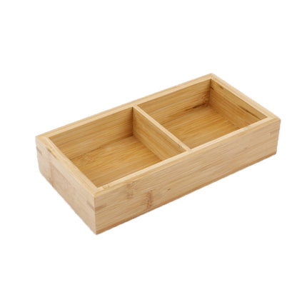 Hot Pot Bamboo Plate Compartmental Platter Vegetable Wood Tray Set Two Grid Plate-garmade.com