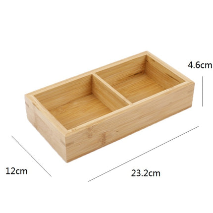 Hot Pot Bamboo Plate Compartmental Platter Vegetable Wood Tray Set Two Grid Plate-garmade.com