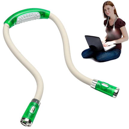 Portable U-shaped LED Flexible Handsfree Hug Neck Reading Book Lamp Torch(Green)-garmade.com