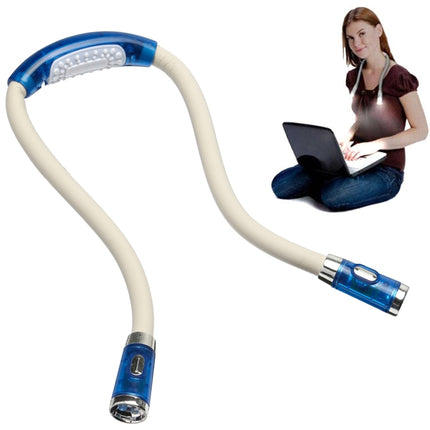 Portable U-shaped LED Flexible Handsfree Hug Neck Reading Book Lamp Torch(Blue)-garmade.com