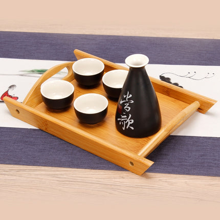 Bamboo Binaural Tea Set Tray Bread Display Tray, Size: 51x34.5cm-garmade.com