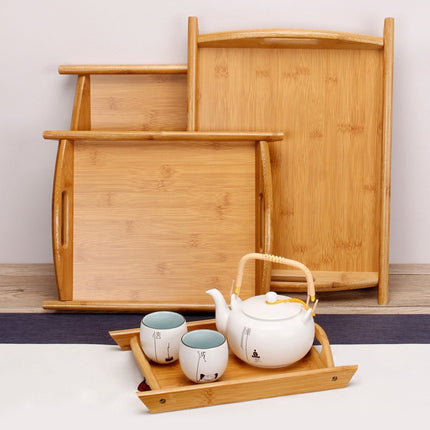 Bamboo Binaural Tea Set Tray Bread Display Tray, Size: 51x34.5cm-garmade.com