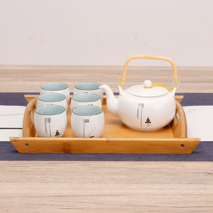 Bamboo Binaural Tea Set Tray Bread Display Tray, Size: 29x20cm-garmade.com