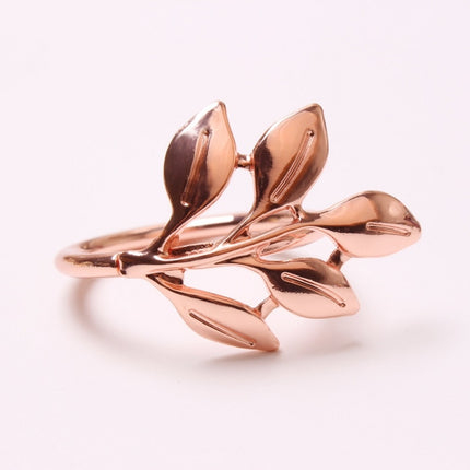 6 PCS Electroplating Leaf Shape Napkin Buckle Wedding Hotel Napkin Ring(Rose Gold)-garmade.com