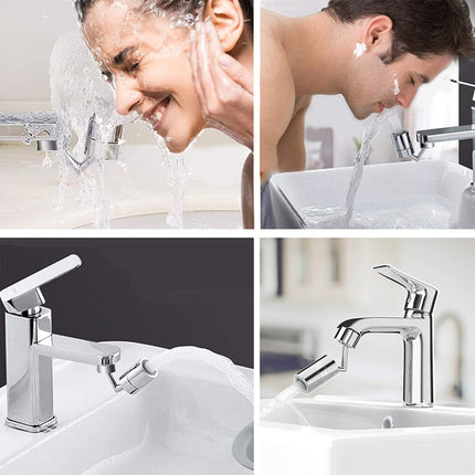 720-Degree Universal Rotating Faucet Anti-Splash Spout Filter Dual-Function Faucet, Specification: Two Sections-garmade.com