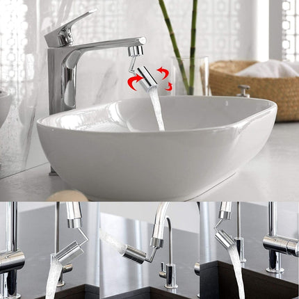 720-Degree Universal Rotating Faucet Anti-Splash Spout Filter Dual-Function Faucet, Specification: Two Sections-garmade.com