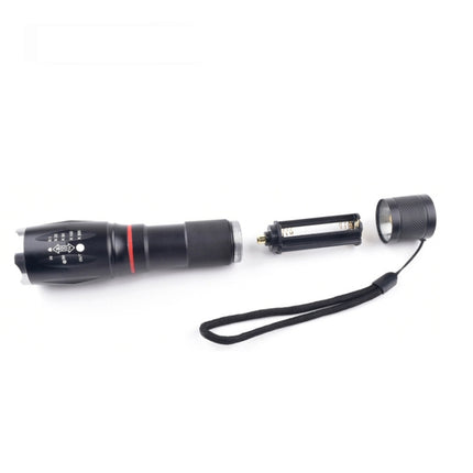 Telescopic Zoom Strong Light Flashlight Strong Magnetic Rechargeable LED Flashlight, Colour: Silver Head (With Battery, EU Plug Charger)-garmade.com
