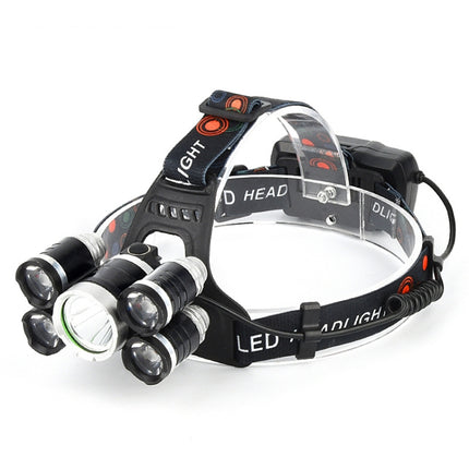 Outdoor Glare Rechargeable LED Headlight High Power Outdoor Lighting Fishing Light, Colour: Zoom (With Batteries And Charger)-garmade.com