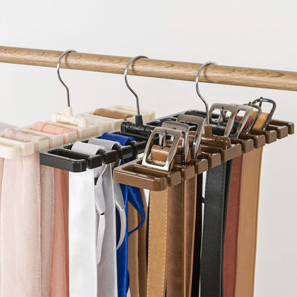 Household Belt Storage Rack Scarf Silk Scarf Tie Hanger Multifunctional Hook(White)-garmade.com