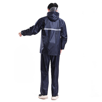 Thickened Labor Protection Reflective Raincoat Rain Pants Split Suit Adult Outdoor Oxford Cloth Riding Duty Raincoat, Size: L(Sapphire Blue)-garmade.com