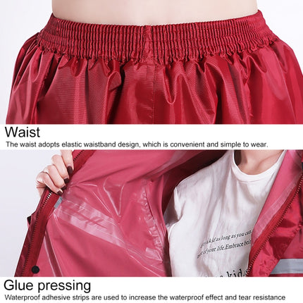 Thickened Labor Protection Reflective Raincoat Rain Pants Split Suit Adult Outdoor Oxford Cloth Riding Duty Raincoat, Size: L(Red)-garmade.com