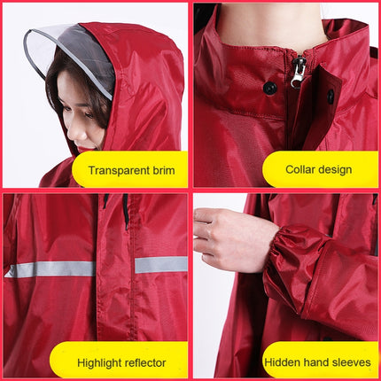 Thickened Labor Protection Reflective Raincoat Rain Pants Split Suit Adult Outdoor Oxford Cloth Riding Duty Raincoat, Size: 5XL(Red)-garmade.com