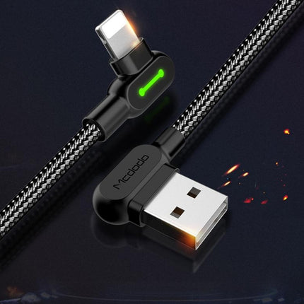 MCDODO 2A USB to 8 Pin Fast Charging Data Cable, Length:1.2m(Black)-garmade.com