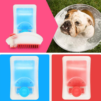 2 In 1 Function Shower Gel Dog Massage Bath Brush Silicone Pet Bath Brush, Random Color Delivery-garmade.com