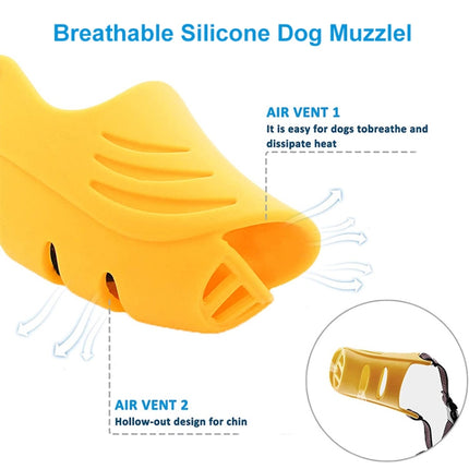 Dog Muzzle Cover Tedike Fund Fur Dog Muzzle Cover Anti-Bite Mouth Cover Silicone Supplies, Specification: S(Blue)-garmade.com