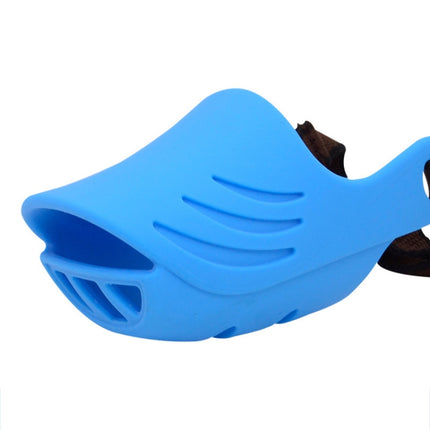 Dog Muzzle Cover Tedike Fund Fur Dog Muzzle Cover Anti-Bite Mouth Cover Silicone Supplies, Specification: M(Blue)-garmade.com