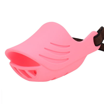 Dog Muzzle Cover Tedike Fund Fur Dog Muzzle Cover Anti-Bite Mouth Cover Silicone Supplies, Specification: L(Pink)-garmade.com