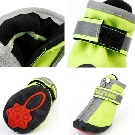 HCPET A1703 Pet Non-Slip Wear-Resistant Shoes Puppy Feet Cover, Size: Number 5(Waterproof Red)-garmade.com