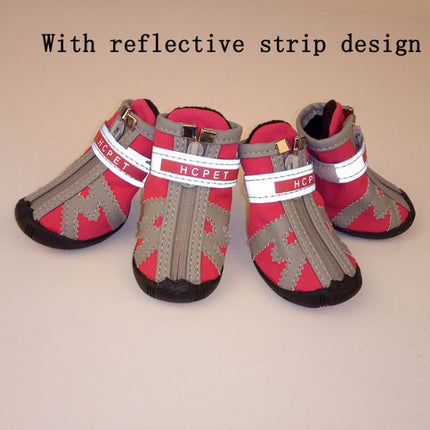 HCPET A1703 Pet Non-Slip Wear-Resistant Shoes Puppy Feet Cover, Size: Number 5(Waterproof Pink)-garmade.com