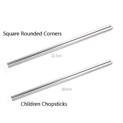 1 Pairs 304 Stainless Steel Chopsticks Non-Slip Tableware Adult Chopsticks-garmade.com