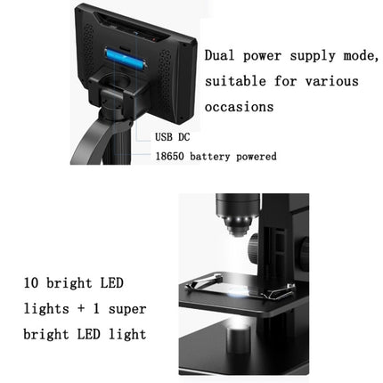 2000X 7 Inch Microbial Cell Observation Microscope Electronic Digital Magnifying Glass-garmade.com