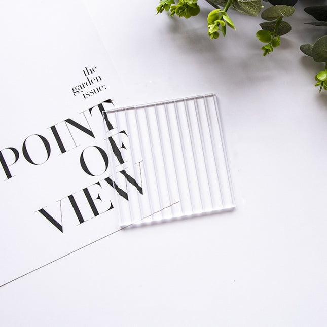 3 PCS 10 x 10cm Acrylic Texture Background Board Photo Props Background Decorative Geometric Ornaments(Thick Stripes)-garmade.com