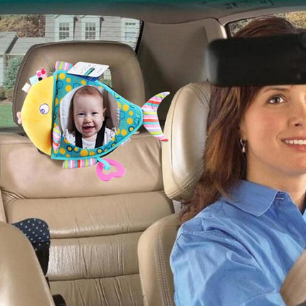 Baby Car Seat Reverse Car Rearview Mirror Pendant Plush Toy, Color:Fish Mirror-garmade.com