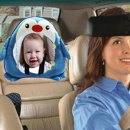 Baby Car Seat Reverse Car Rearview Mirror Pendant Plush Toy, Color:Penguin Mirror-garmade.com