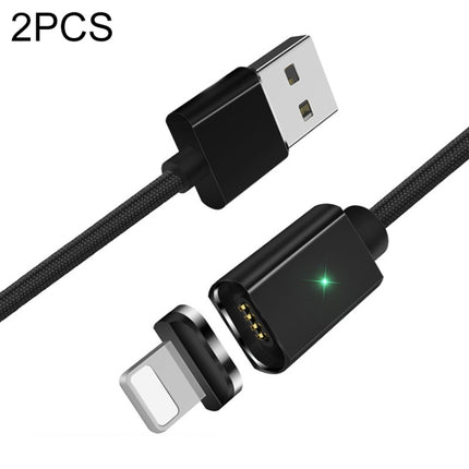 2 PCS ESSAGER Smartphone Fast Charging and Data Transmission Magnetic Cable with 8 Pin Magnetic Head, Cable Length: 1m(Black)-garmade.com